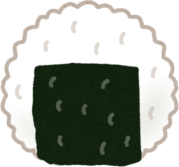 Illustration of a Round Onigiri Rice Ball